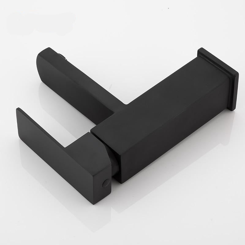 Delmer - Schwarze Edelstahl-Quadrat-Badezimmerarmatur